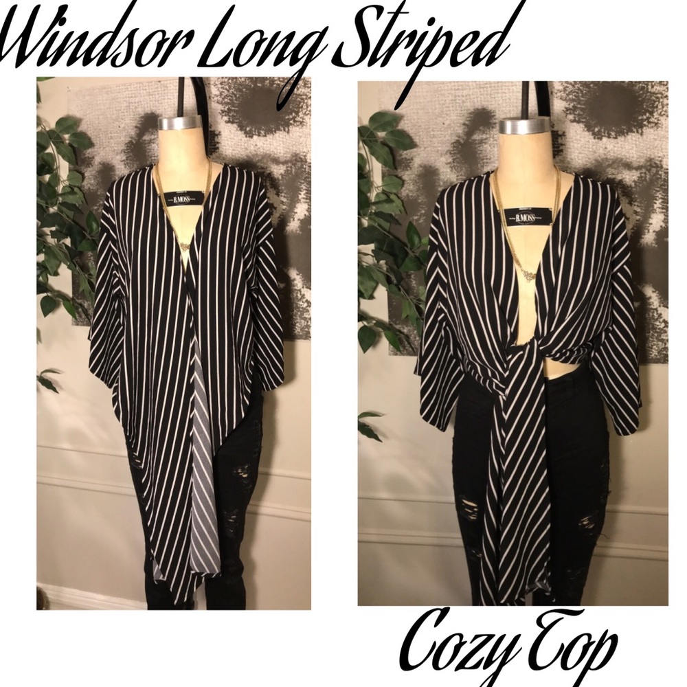 Windsor long cozy striped top large